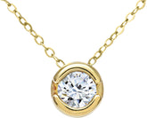 0.15ct Round Diamond Bezel Set Solitaire Pendant in 9ct Yellow Gold